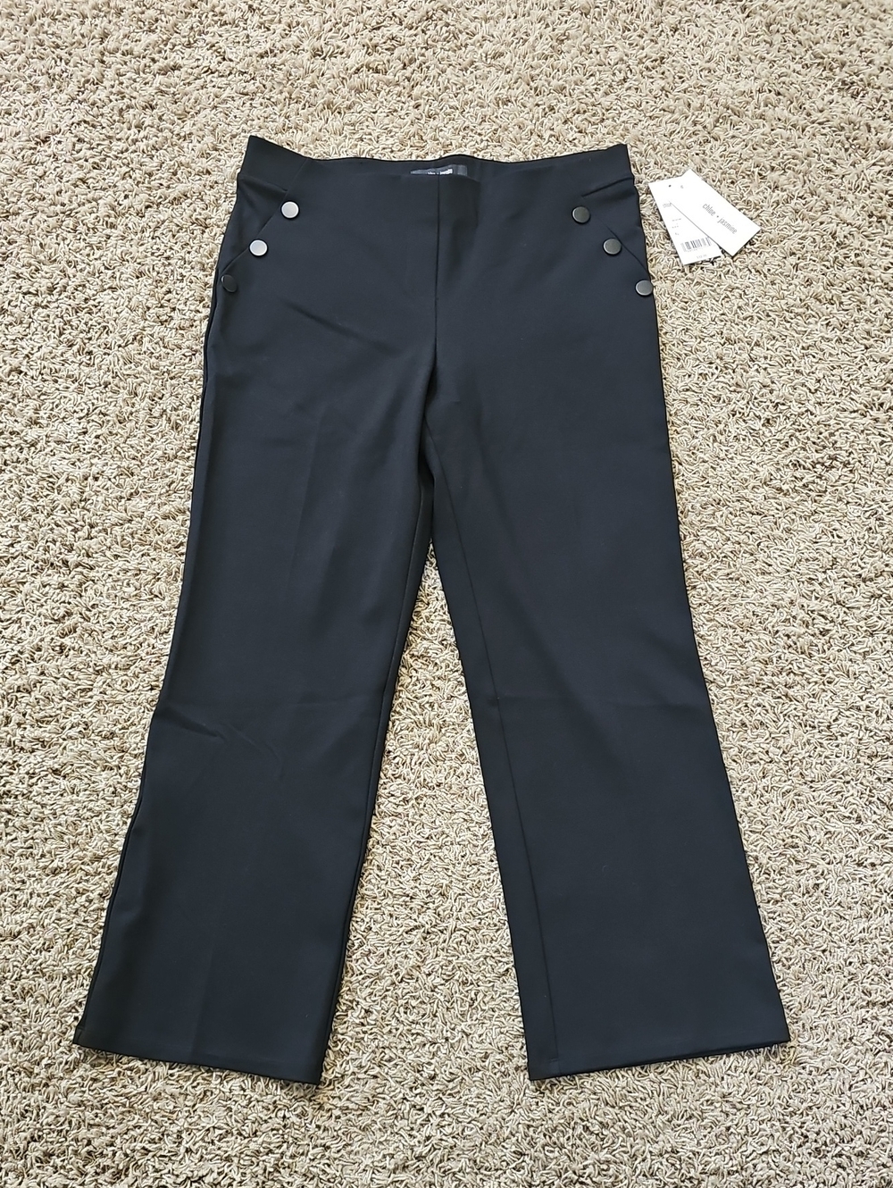 NWT Chloe + Jasmine Dress Pants Pull On Stretch XL Black Slacks Trousers